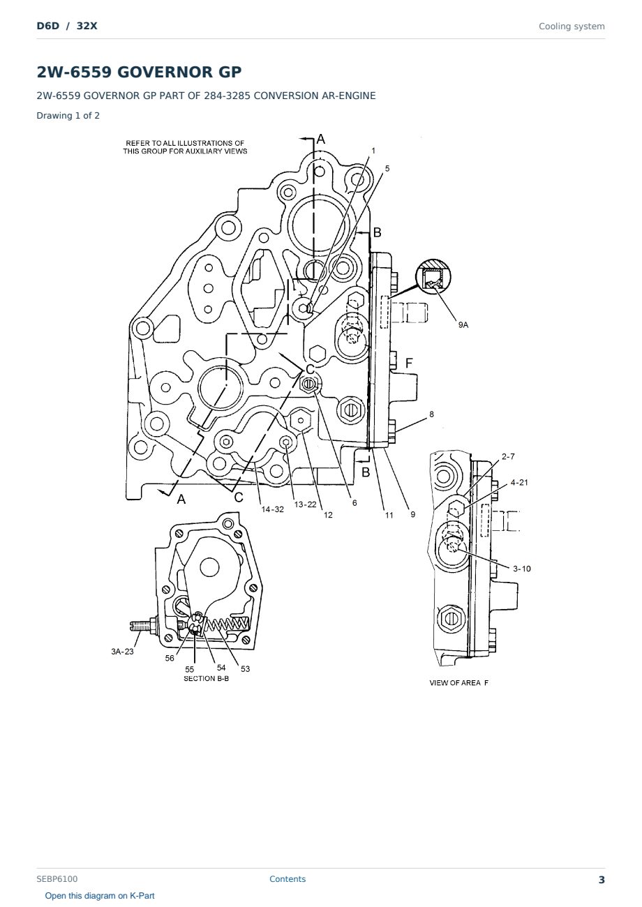 Caterpillar D6D S/N 32X Partsbook SEBP6100 (English) - sample page 3 of 10 Caterpillar D6D S/N 32X Partsbook SEBP6100 (English) - sample page 3 of 10
