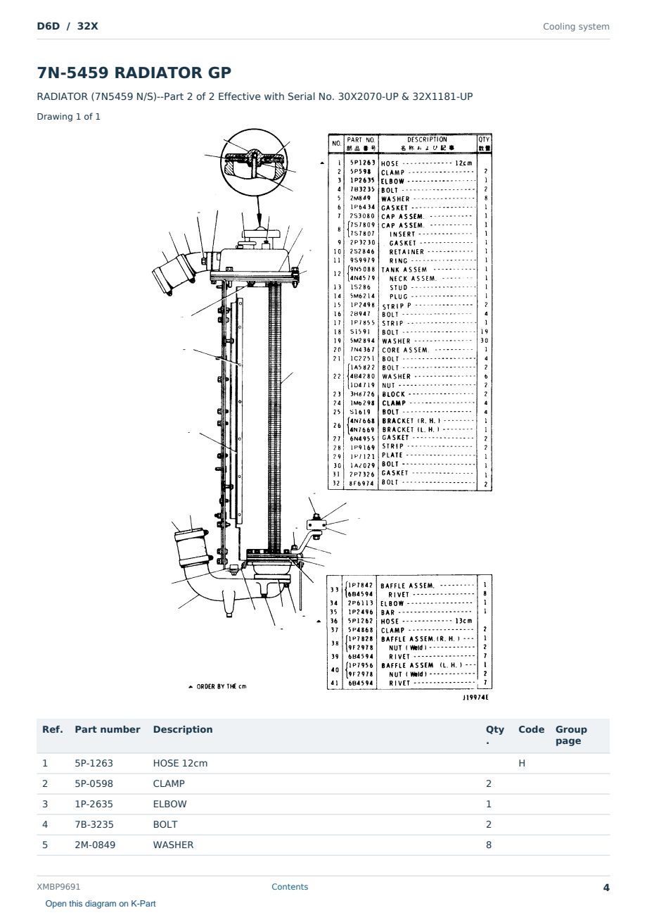 Caterpillar D6D S/N 32X Partsbook XMBP9691 (English) - sample page 4 of 10 Caterpillar D6D S/N 32X Partsbook XMBP9691 (English) - sample page 4 of 10
