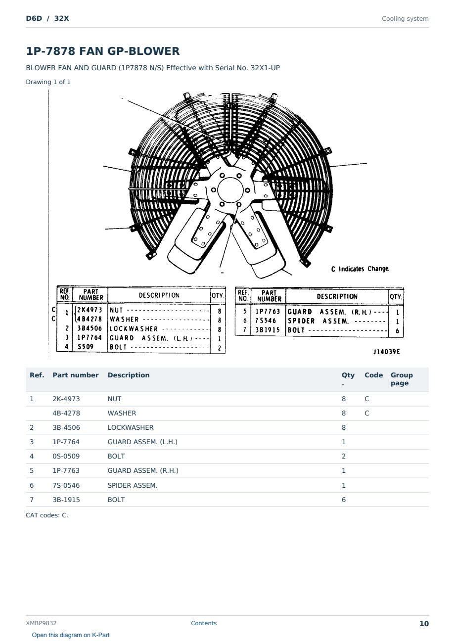 Caterpillar D6D S/N 32X Partsbook XMBP9832 (English) - sample page 10 of 10 Caterpillar D6D S/N 32X Partsbook XMBP9832 (English) - sample page 10 of 10