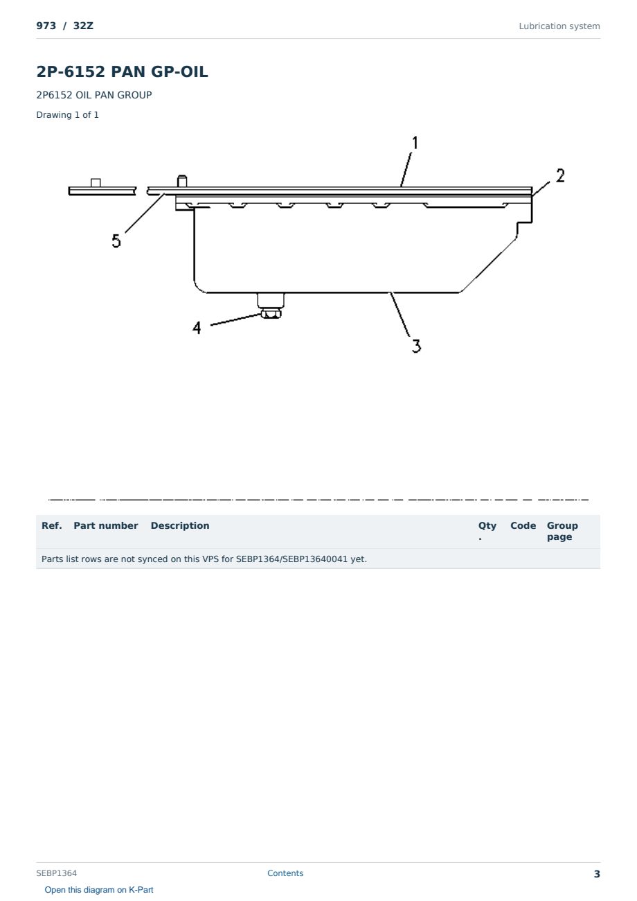 Caterpillar 973 S/N 32Z Partsbook SEBP1364 (English) - sample page 3 of 10 Caterpillar 973 S/N 32Z Partsbook SEBP1364 (English) - sample page 3 of 10