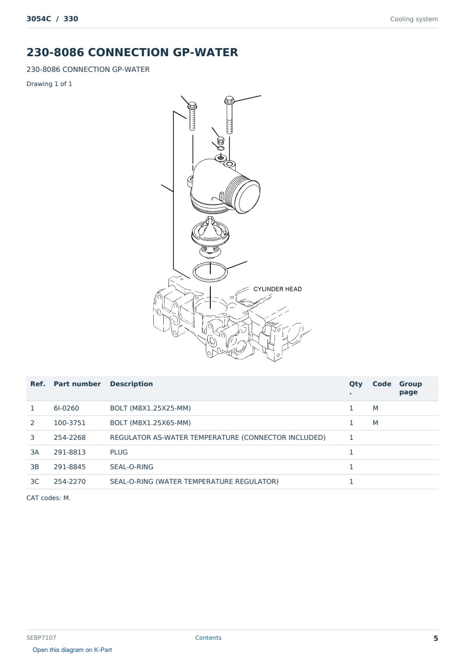 Caterpillar 3054C S/N 330 Partsbook SEBP7107 (English) - sample page 5 of 10 Caterpillar 3054C S/N 330 Partsbook SEBP7107 (English) - sample page 5 of 10