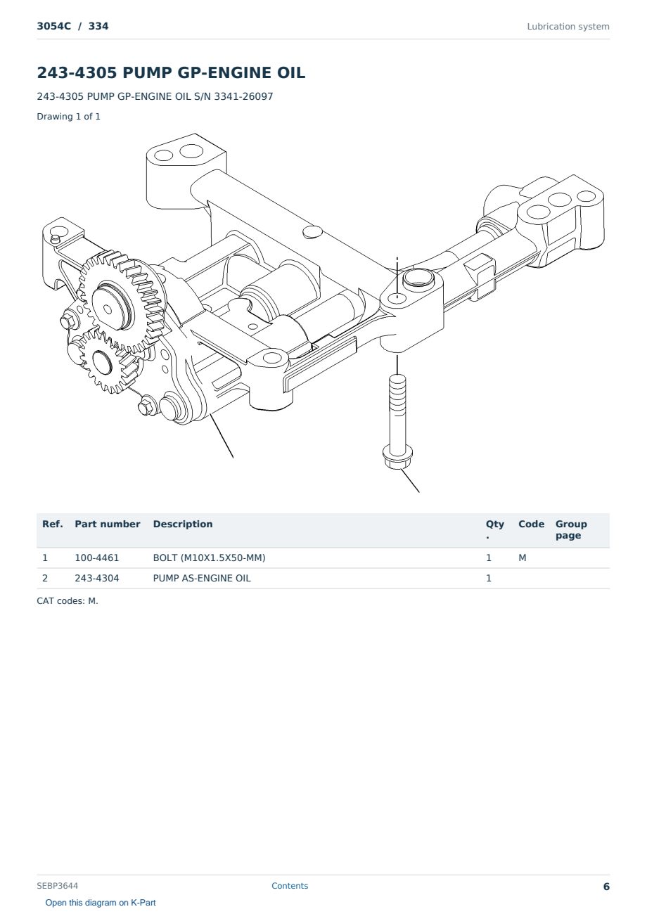 Caterpillar 3054C S/N 334 Partsbook SEBP3644 (English) - sample page 6 of 10 Caterpillar 3054C S/N 334 Partsbook SEBP3644 (English) - sample page 6 of 10