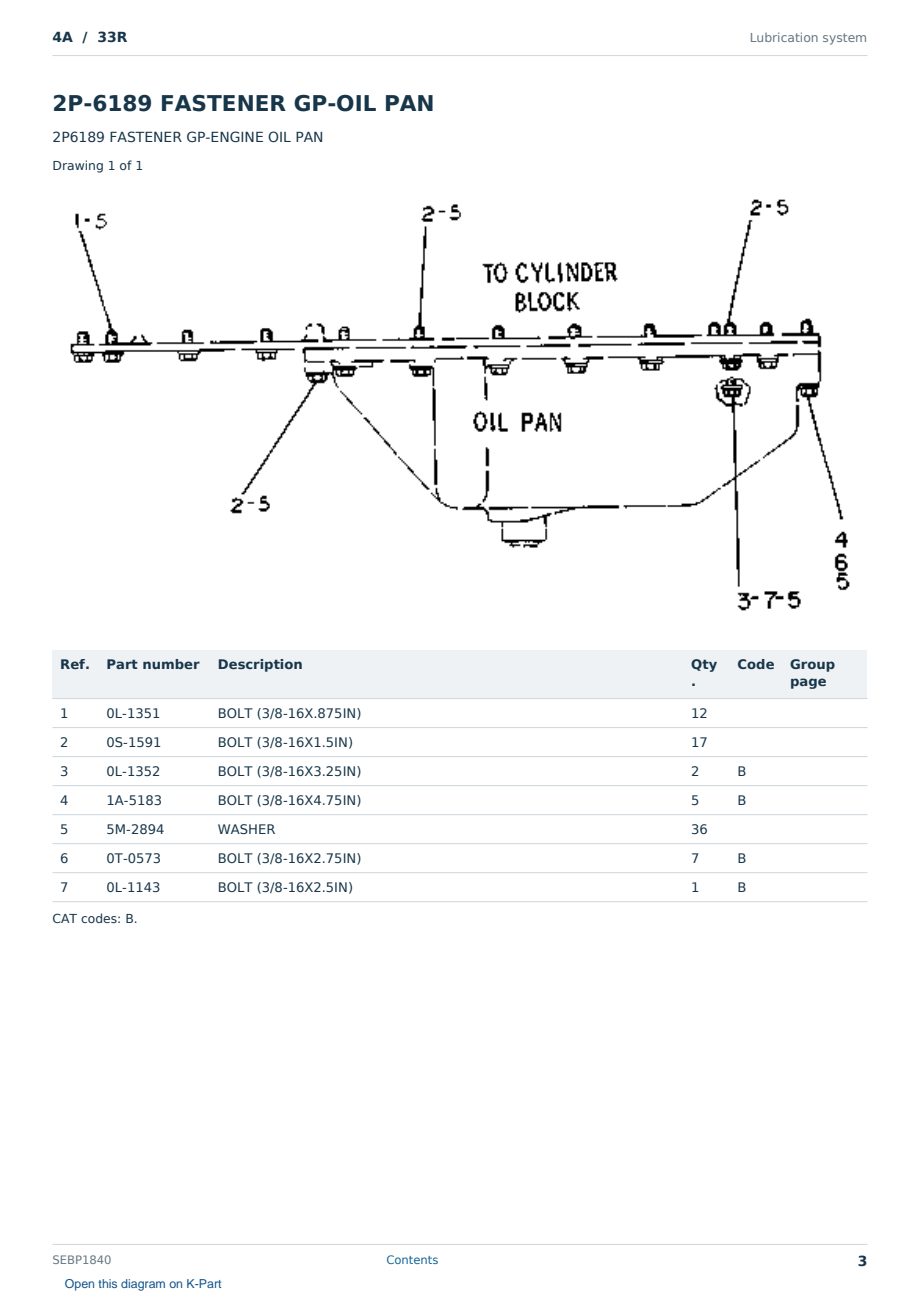 Caterpillar 4A S/N 33R Partsbook SEBP1840 (English) - sample page 3 of 10 Caterpillar 4A S/N 33R Partsbook SEBP1840 (English) - sample page 3 of 10