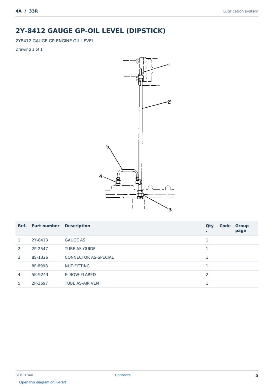 Caterpillar 4A S/N 33R Partsbook SEBP1840 (English) - sample page 5 of 10 Caterpillar 4A S/N 33R Partsbook SEBP1840 (English) - sample page 5 of 10