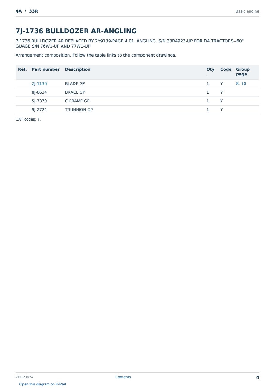 Caterpillar 4A S/N 33R Partsbook ZEBP0624 (English) - sample page 4 of 10 Caterpillar 4A S/N 33R Partsbook ZEBP0624 (English) - sample page 4 of 10