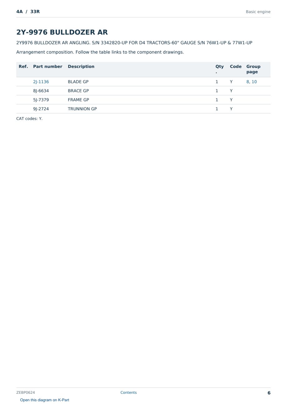 Caterpillar 4A S/N 33R Partsbook ZEBP0624 (English) - sample page 6 of 10 Caterpillar 4A S/N 33R Partsbook ZEBP0624 (English) - sample page 6 of 10