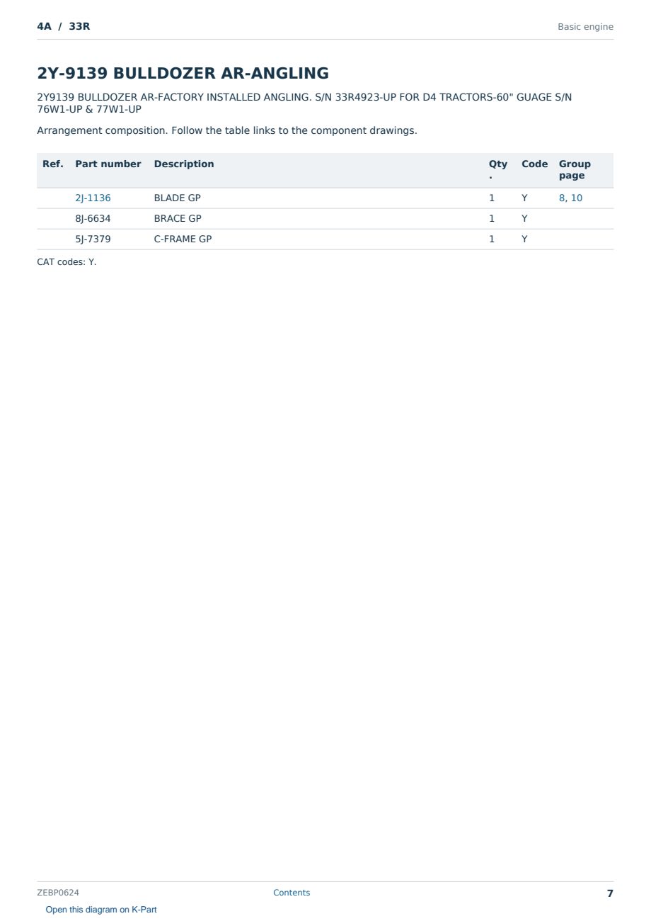 Caterpillar 4A S/N 33R Partsbook ZEBP0624 (English) - sample page 7 of 10 Caterpillar 4A S/N 33R Partsbook ZEBP0624 (English) - sample page 7 of 10