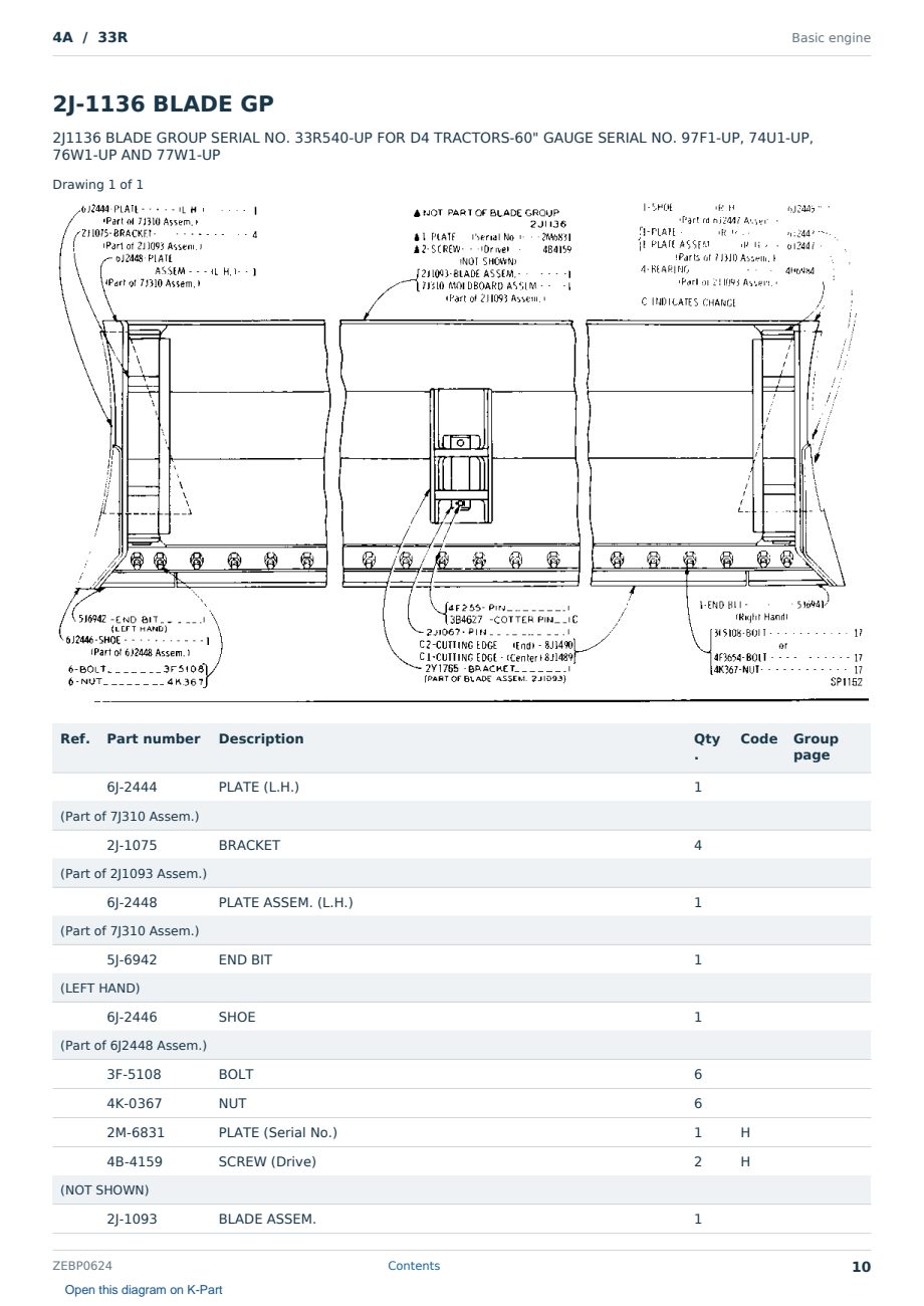 Caterpillar 4A S/N 33R Partsbook ZEBP0624 (English) - sample page 10 of 10 Caterpillar 4A S/N 33R Partsbook ZEBP0624 (English) - sample page 10 of 10