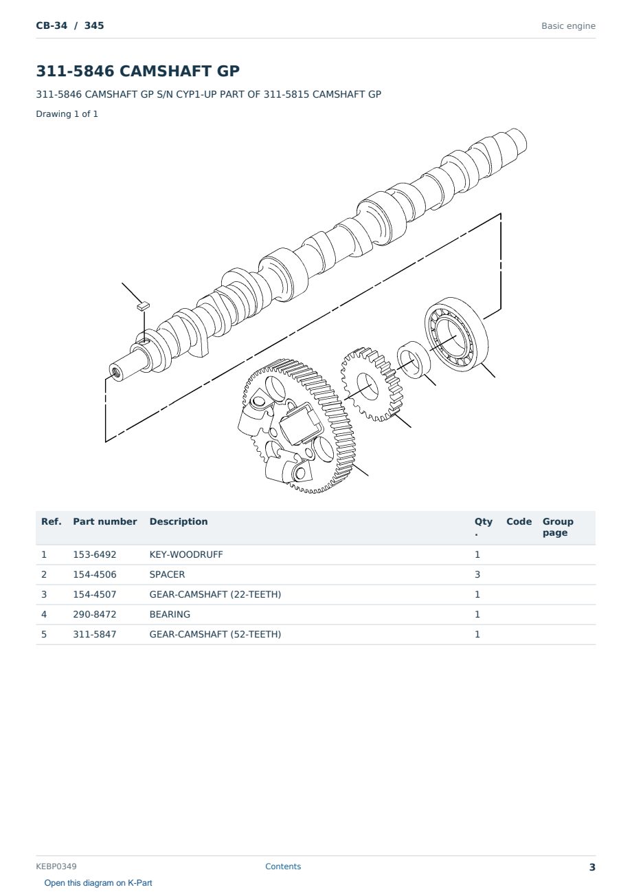 Caterpillar CB-34 S/N 345 Partsbook KEBP0349 (English) - sample page 3 of 10 Caterpillar CB-34 S/N 345 Partsbook KEBP0349 (English) - sample page 3 of 10