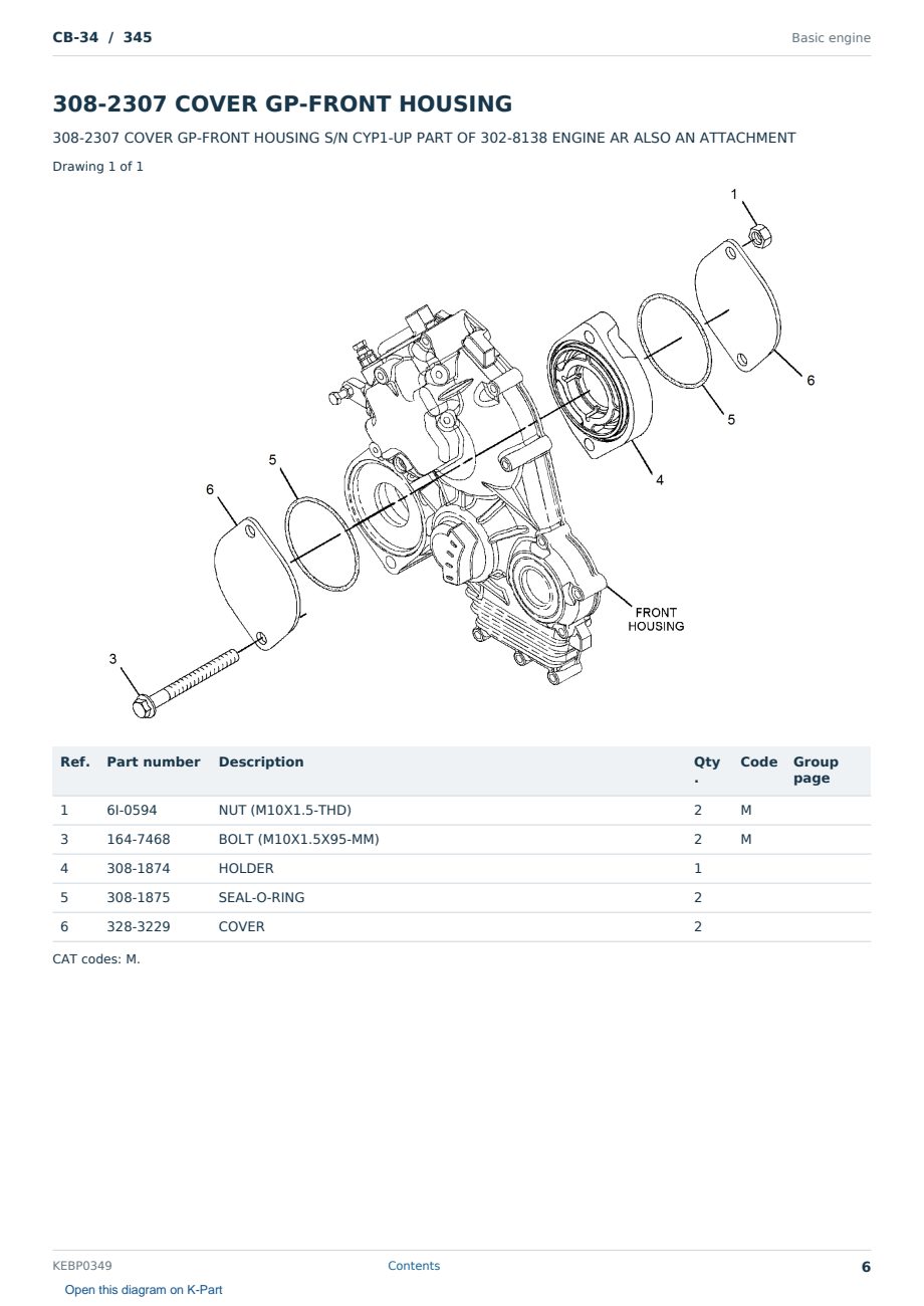 Caterpillar CB-34 S/N 345 Partsbook KEBP0349 (English) - sample page 6 of 10 Caterpillar CB-34 S/N 345 Partsbook KEBP0349 (English) - sample page 6 of 10