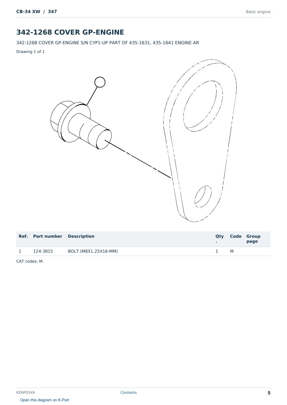 Caterpillar CB-34 XW S/N 347 Partsbook KEBP0349 (English) - sample page 5 of 10 Caterpillar CB-34 XW S/N 347 Partsbook KEBP0349 (English) - sample page 5 of 10