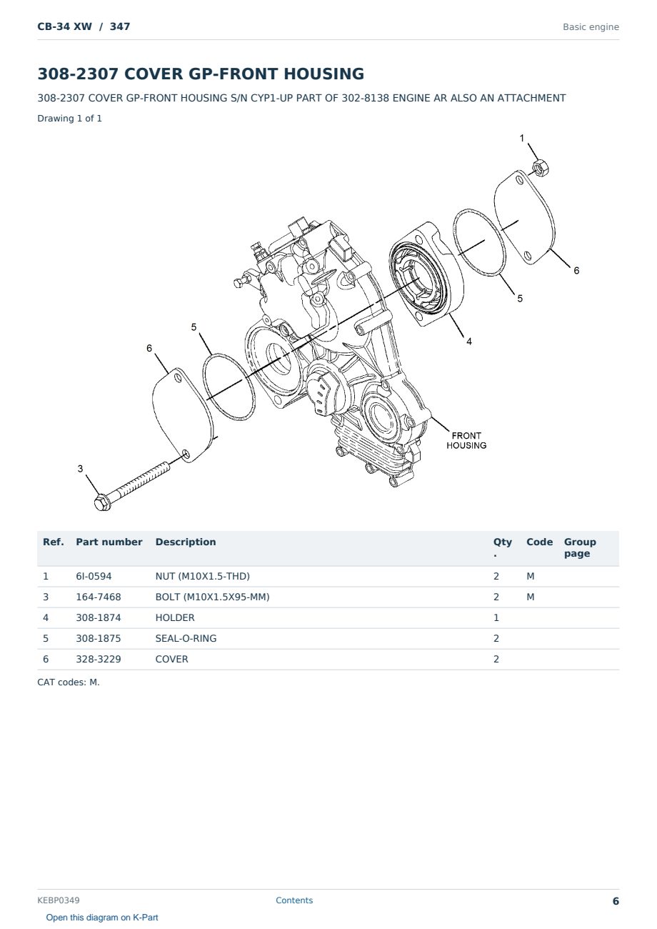 Caterpillar CB-34 XW S/N 347 Partsbook KEBP0349 (English) - sample page 6 of 10 Caterpillar CB-34 XW S/N 347 Partsbook KEBP0349 (English) - sample page 6 of 10