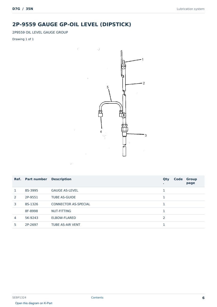 Caterpillar D7G S/N 35N Partsbook SEBP1324 (English) - sample page 6 of 10 Caterpillar D7G S/N 35N Partsbook SEBP1324 (English) - sample page 6 of 10