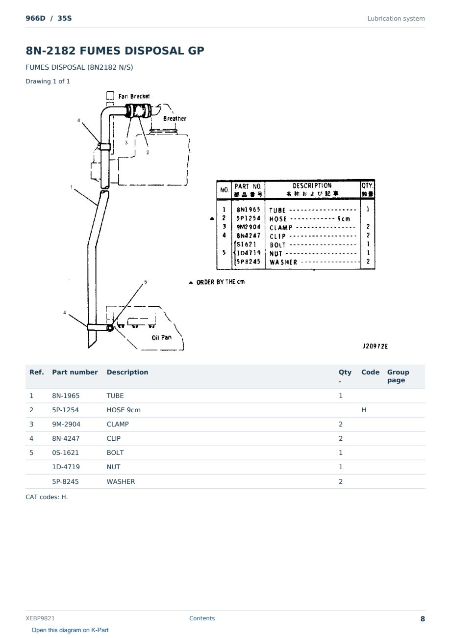 Caterpillar 966D S/N 35S Partsbook XEBP9821 (English) - sample page 8 of 10 Caterpillar 966D S/N 35S Partsbook XEBP9821 (English) - sample page 8 of 10