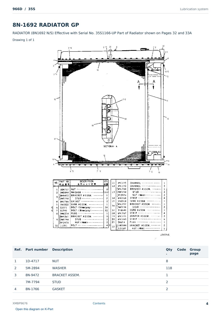 Caterpillar 966D S/N 35S Partsbook XMBP9676 (English) - sample page 4 of 10 Caterpillar 966D S/N 35S Partsbook XMBP9676 (English) - sample page 4 of 10