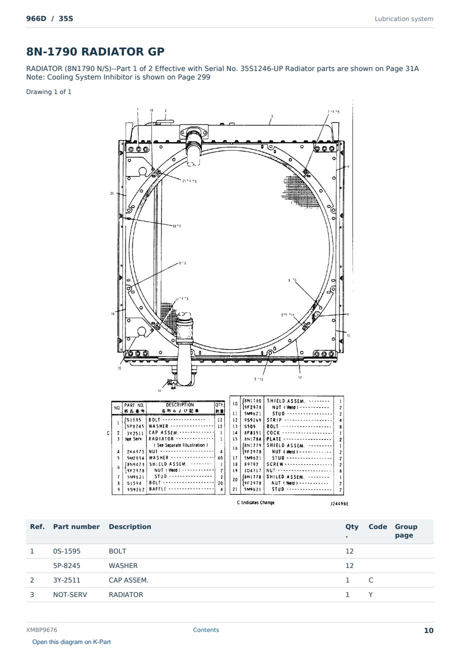 Caterpillar 966D S/N 35S Partsbook XMBP9676 (English) - sample page 10 of 10 Caterpillar 966D S/N 35S Partsbook XMBP9676 (English) - sample page 10 of 10
