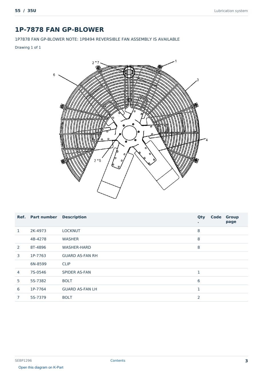 Caterpillar 55 S/N 35U Partsbook SEBP1296 (English) - sample page 3 of 10 Caterpillar 55 S/N 35U Partsbook SEBP1296 (English) - sample page 3 of 10