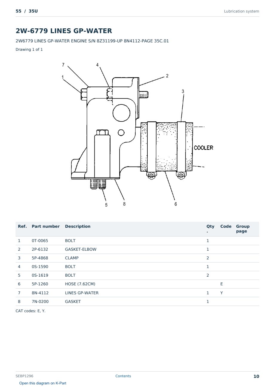 Caterpillar 55 S/N 35U Partsbook SEBP1296 (English) - sample page 10 of 10 Caterpillar 55 S/N 35U Partsbook SEBP1296 (English) - sample page 10 of 10