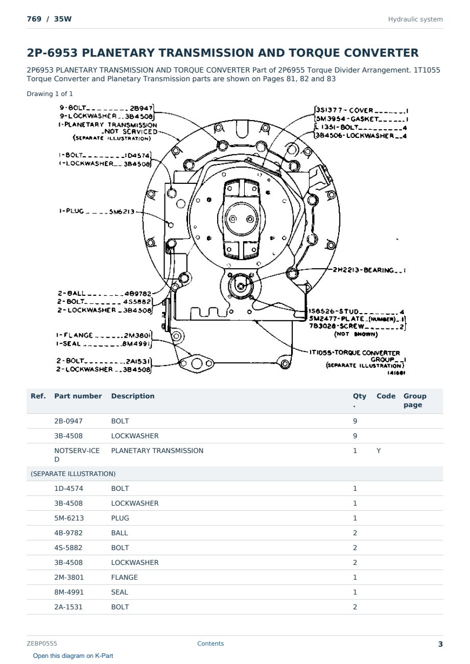 Caterpillar 769 S/N 35W Partsbook ZEBP0555 (English) - sample page 3 of 10 Caterpillar 769 S/N 35W Partsbook ZEBP0555 (English) - sample page 3 of 10