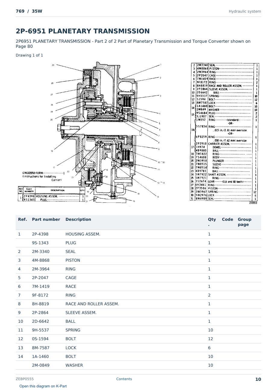 Caterpillar 769 S/N 35W Partsbook ZEBP0555 (English) - sample page 10 of 10 Caterpillar 769 S/N 35W Partsbook ZEBP0555 (English) - sample page 10 of 10