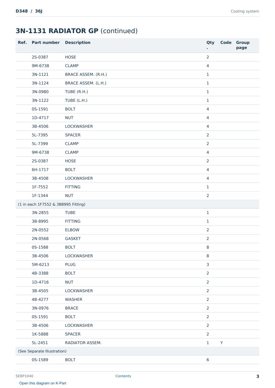 Caterpillar D348 S/N 36J Partsbook SEBP1040 (English) - sample page 3 of 10 Caterpillar D348 S/N 36J Partsbook SEBP1040 (English) - sample page 3 of 10