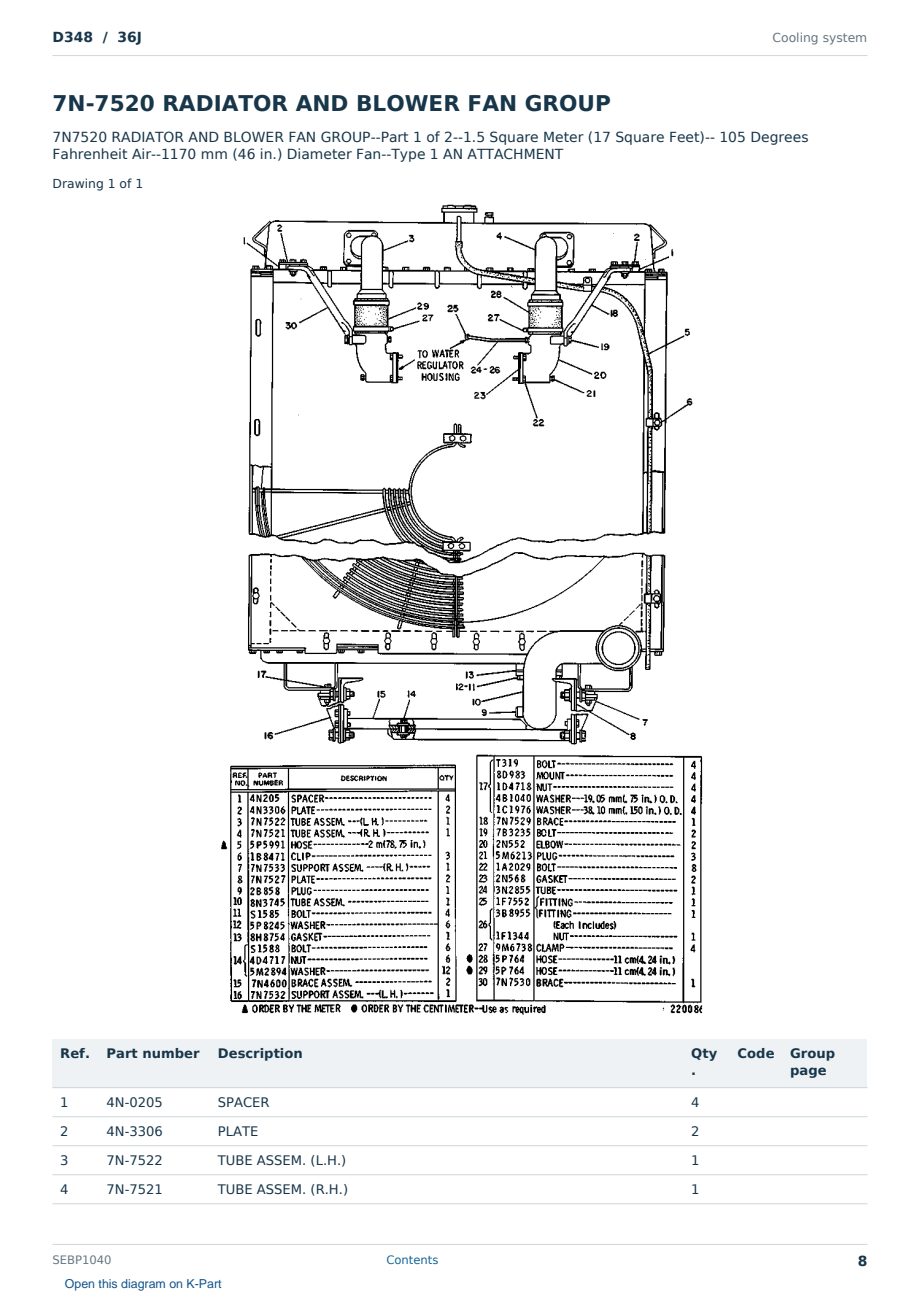 Caterpillar D348 S/N 36J Partsbook SEBP1040 (English) - sample page 8 of 10 Caterpillar D348 S/N 36J Partsbook SEBP1040 (English) - sample page 8 of 10