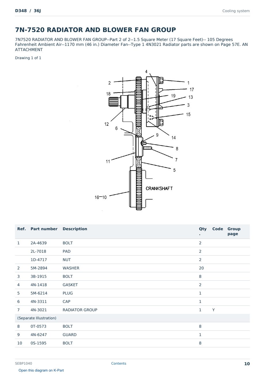 Caterpillar D348 S/N 36J Partsbook SEBP1040 (English) - sample page 10 of 10 Caterpillar D348 S/N 36J Partsbook SEBP1040 (English) - sample page 10 of 10