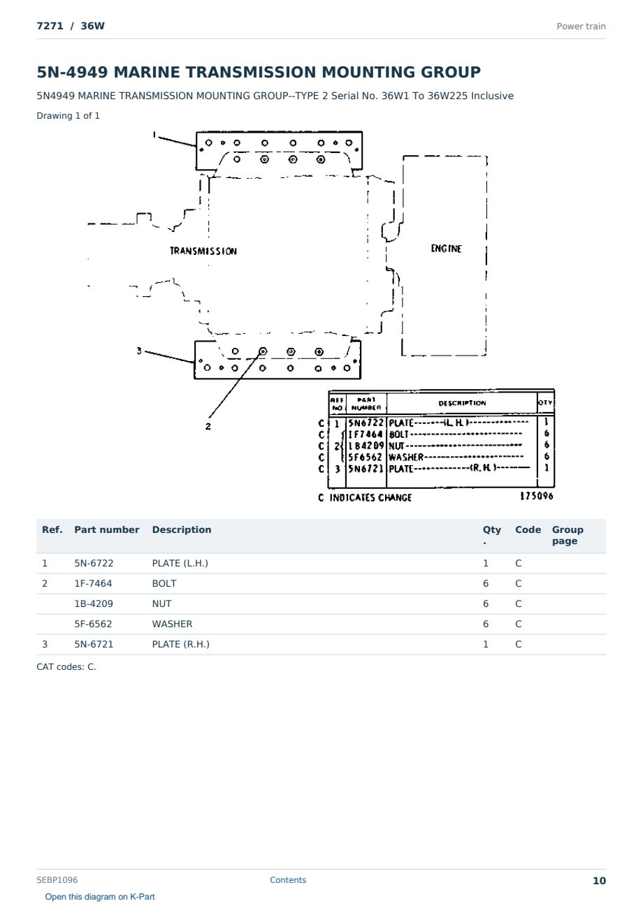 Caterpillar 7271 S/N 36W Partsbook SEBP1096 (English) - sample page 10 of 10 Caterpillar 7271 S/N 36W Partsbook SEBP1096 (English) - sample page 10 of 10