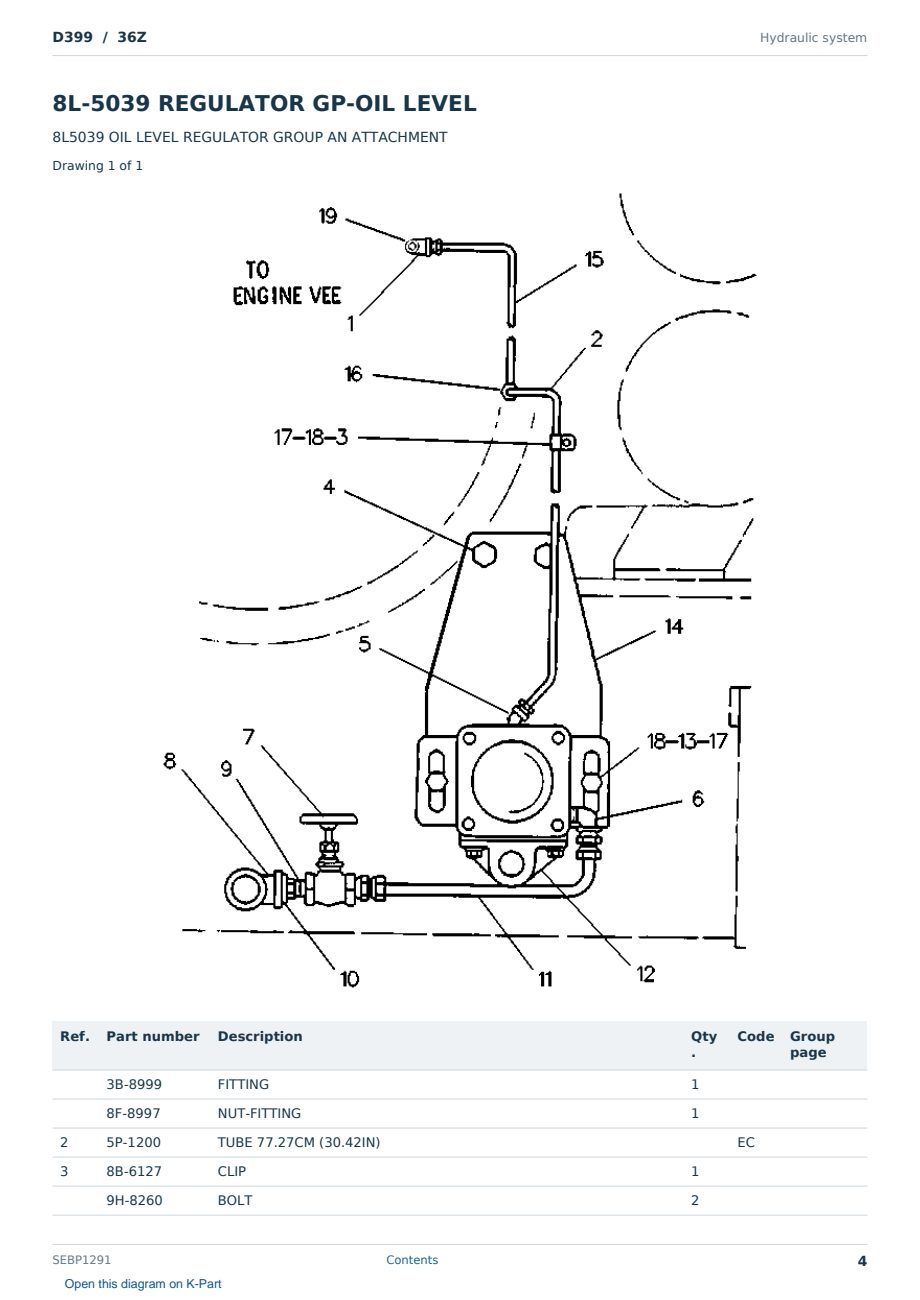 Caterpillar D399 S/N 36Z Partsbook SEBP1291 (English) - sample page 4 of 10 Caterpillar D399 S/N 36Z Partsbook SEBP1291 (English) - sample page 4 of 10