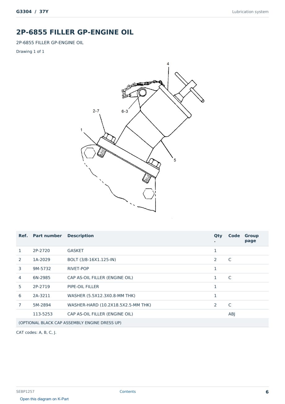 Caterpillar G3304 S/N 37Y Partsbook SEBP1257 (English) - sample page 6 of 10 Caterpillar G3304 S/N 37Y Partsbook SEBP1257 (English) - sample page 6 of 10