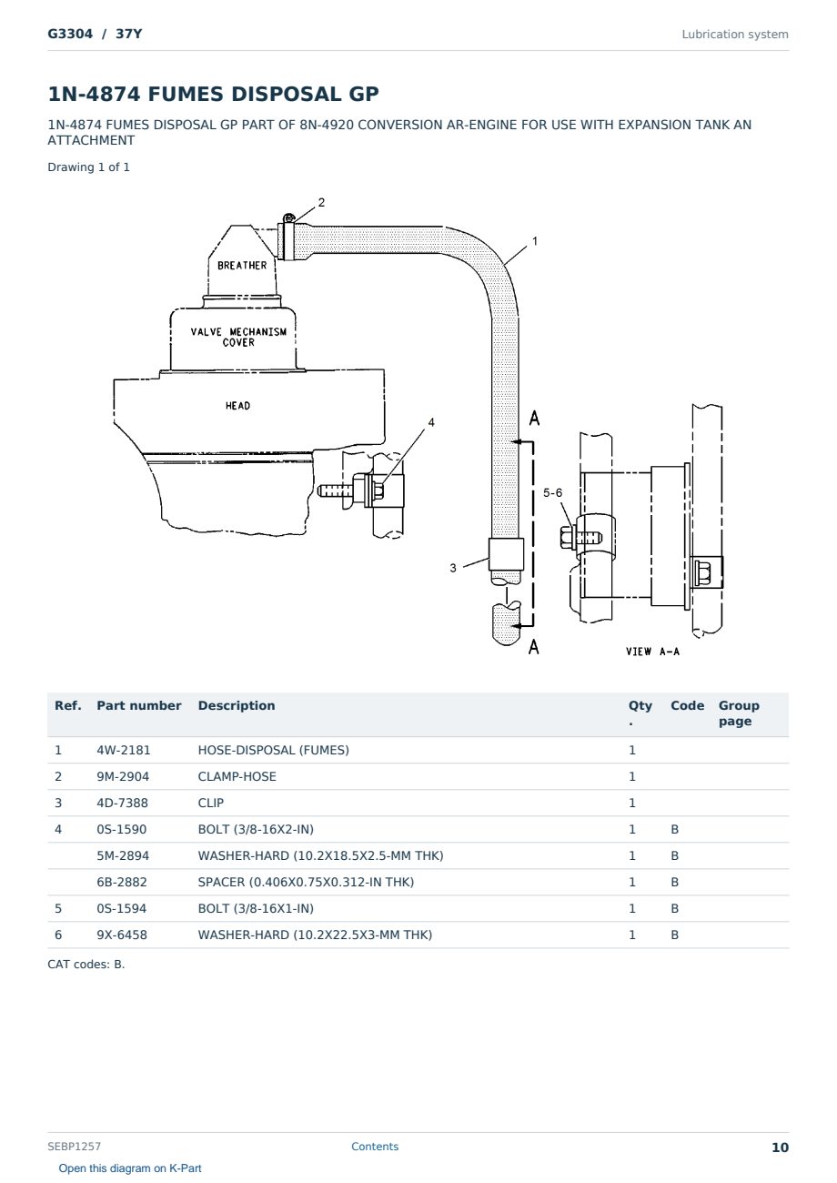 Caterpillar G3304 S/N 37Y Partsbook SEBP1257 (English) - sample page 10 of 10 Caterpillar G3304 S/N 37Y Partsbook SEBP1257 (English) - sample page 10 of 10