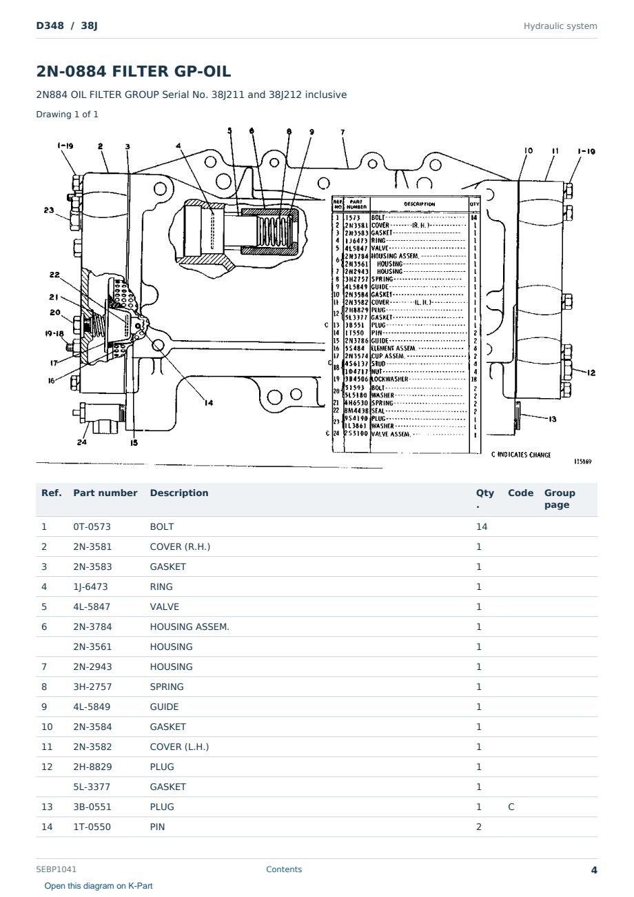 Caterpillar D348 S/N 38J Partsbook SEBP1041 (English) - sample page 4 of 10 Caterpillar D348 S/N 38J Partsbook SEBP1041 (English) - sample page 4 of 10