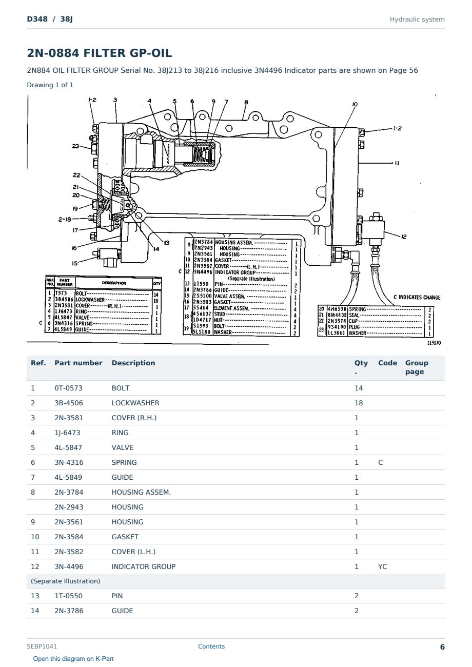 Caterpillar D348 S/N 38J Partsbook SEBP1041 (English) - sample page 6 of 10 Caterpillar D348 S/N 38J Partsbook SEBP1041 (English) - sample page 6 of 10