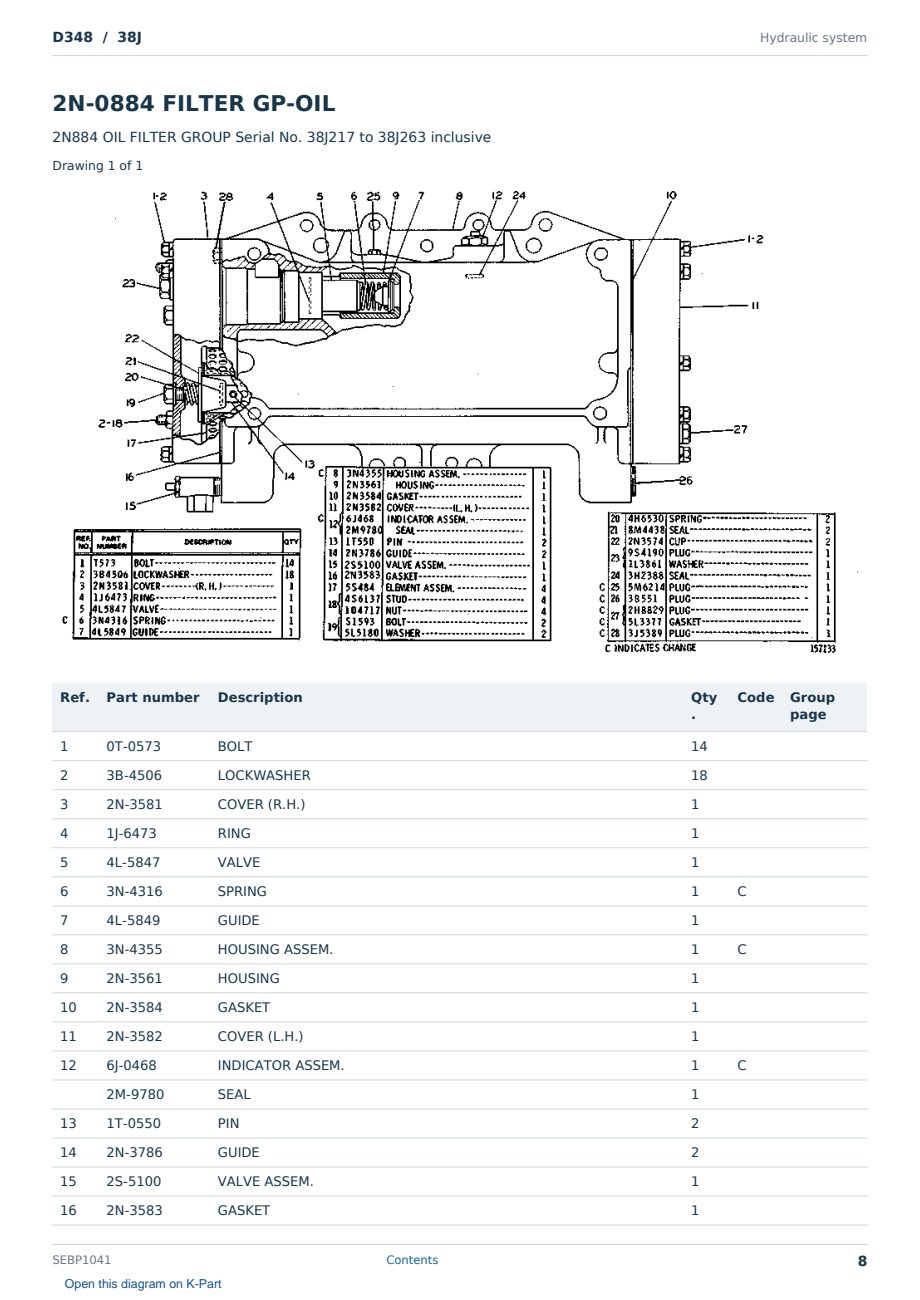 Caterpillar D348 S/N 38J Partsbook SEBP1041 (English) - sample page 8 of 10 Caterpillar D348 S/N 38J Partsbook SEBP1041 (English) - sample page 8 of 10