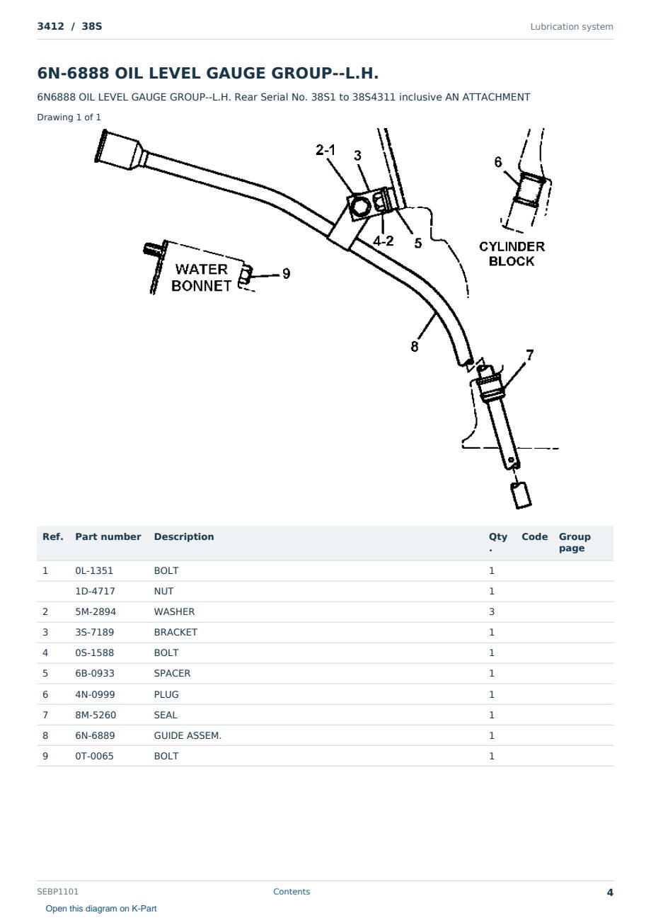 Caterpillar 3412 S/N 38S Partsbook SEBP1101 (English) - sample page 4 of 10 Caterpillar 3412 S/N 38S Partsbook SEBP1101 (English) - sample page 4 of 10