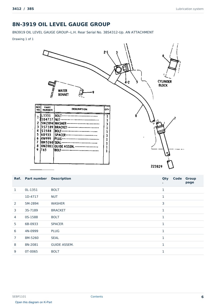 Caterpillar 3412 S/N 38S Partsbook SEBP1101 (English) - sample page 6 of 10 Caterpillar 3412 S/N 38S Partsbook SEBP1101 (English) - sample page 6 of 10