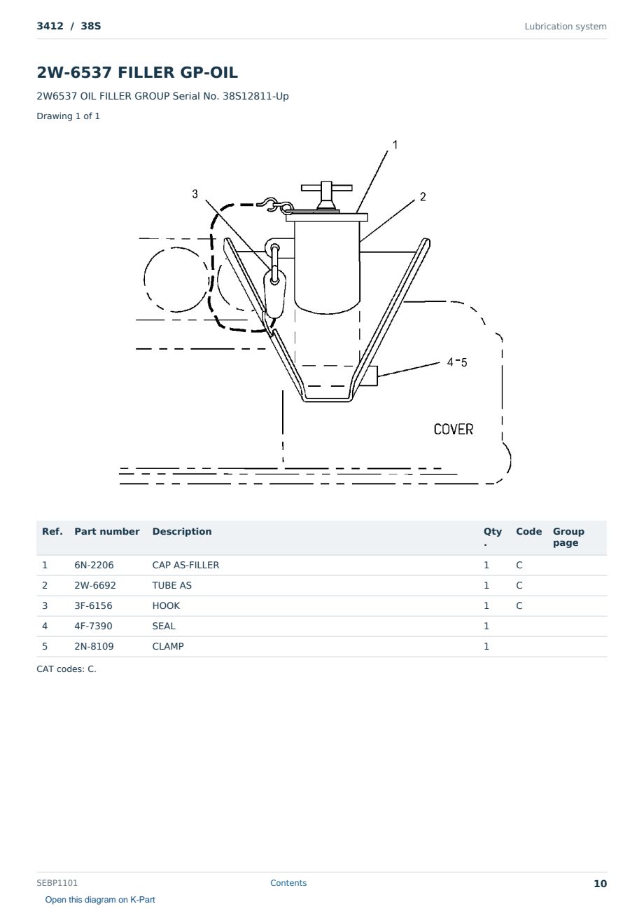 Caterpillar 3412 S/N 38S Partsbook SEBP1101 (English) - sample page 10 of 10 Caterpillar 3412 S/N 38S Partsbook SEBP1101 (English) - sample page 10 of 10