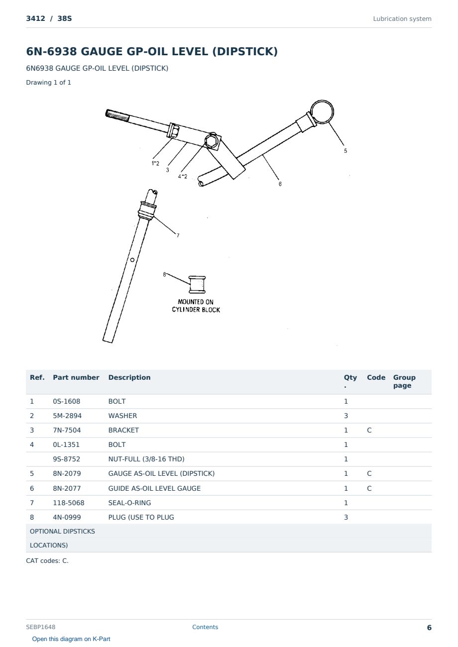 Caterpillar 3412 S/N 38S Partsbook SEBP1648 (English) - sample page 6 of 10 Caterpillar 3412 S/N 38S Partsbook SEBP1648 (English) - sample page 6 of 10