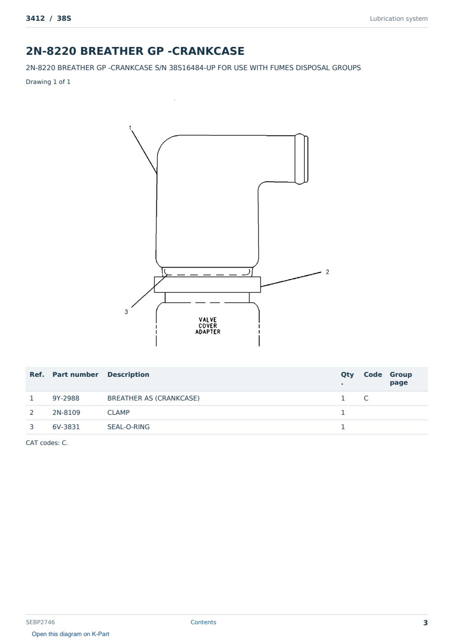 Caterpillar 3412 S/N 38S Partsbook SEBP2746 (English) - sample page 3 of 10 Caterpillar 3412 S/N 38S Partsbook SEBP2746 (English) - sample page 3 of 10