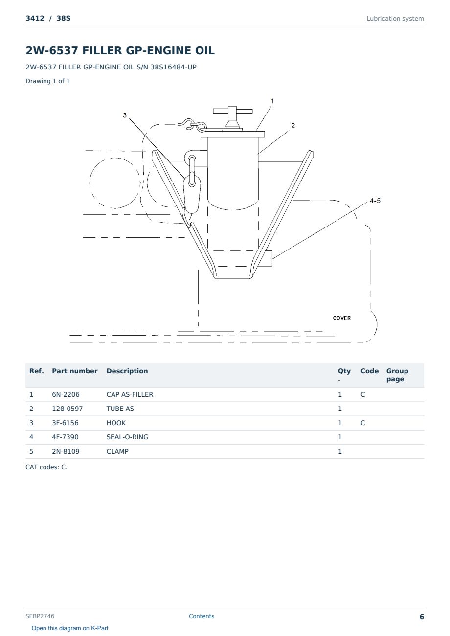 Caterpillar 3412 S/N 38S Partsbook SEBP2746 (English) - sample page 6 of 10 Caterpillar 3412 S/N 38S Partsbook SEBP2746 (English) - sample page 6 of 10