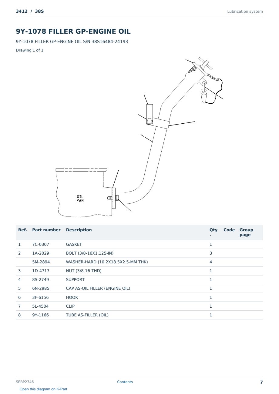 Caterpillar 3412 S/N 38S Partsbook SEBP2746 (English) - sample page 7 of 10 Caterpillar 3412 S/N 38S Partsbook SEBP2746 (English) - sample page 7 of 10