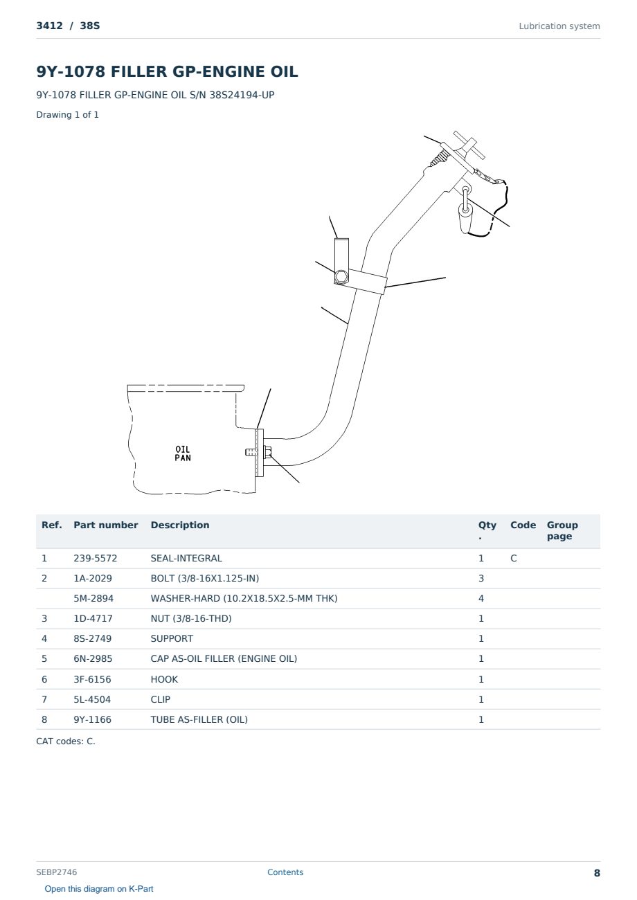 Caterpillar 3412 S/N 38S Partsbook SEBP2746 (English) - sample page 8 of 10 Caterpillar 3412 S/N 38S Partsbook SEBP2746 (English) - sample page 8 of 10