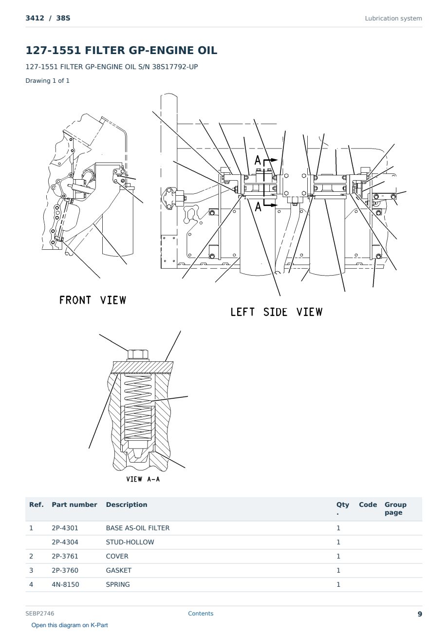 Caterpillar 3412 S/N 38S Partsbook SEBP2746 (English) - sample page 9 of 10 Caterpillar 3412 S/N 38S Partsbook SEBP2746 (English) - sample page 9 of 10