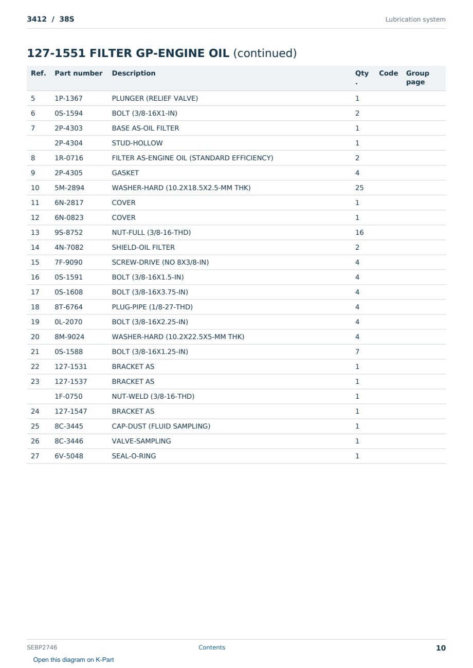 Caterpillar 3412 S/N 38S Partsbook SEBP2746 (English) - sample page 10 of 10 Caterpillar 3412 S/N 38S Partsbook SEBP2746 (English) - sample page 10 of 10