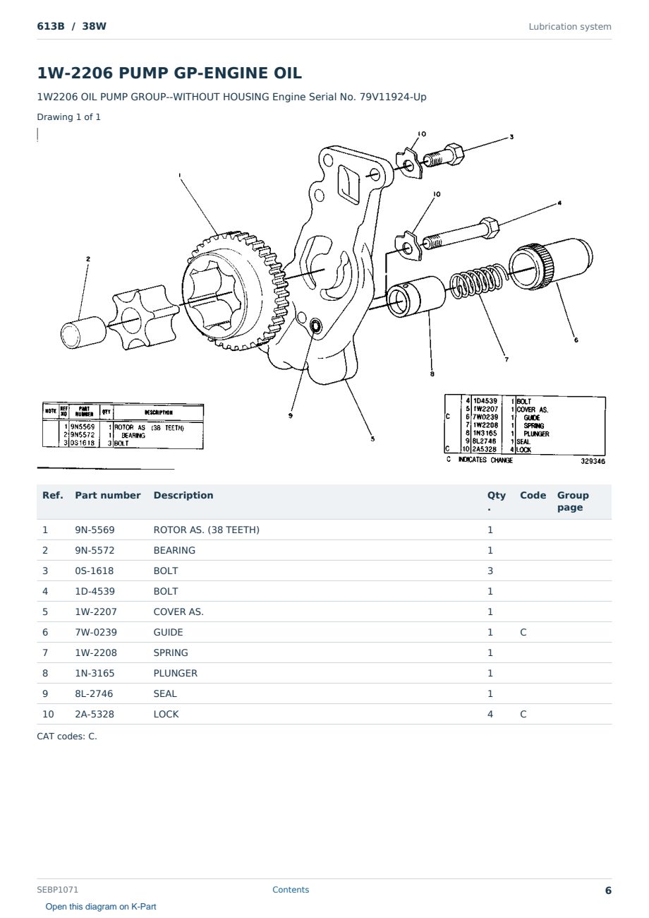 Caterpillar 613B S/N 38W Partsbook SEBP1071 (English) - sample page 6 of 10 Caterpillar 613B S/N 38W Partsbook SEBP1071 (English) - sample page 6 of 10