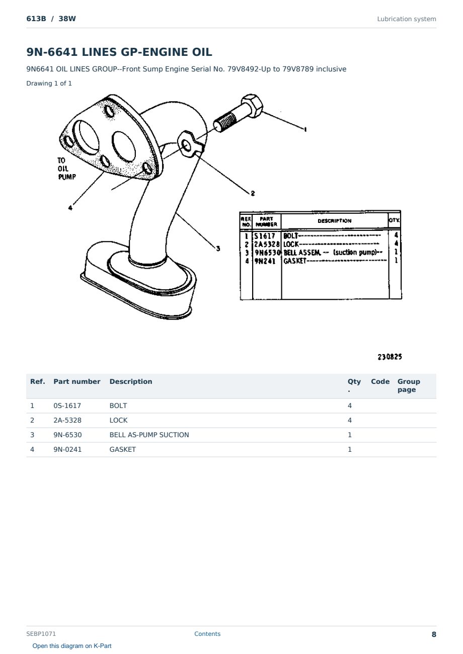 Caterpillar 613B S/N 38W Partsbook SEBP1071 (English) - sample page 8 of 10 Caterpillar 613B S/N 38W Partsbook SEBP1071 (English) - sample page 8 of 10