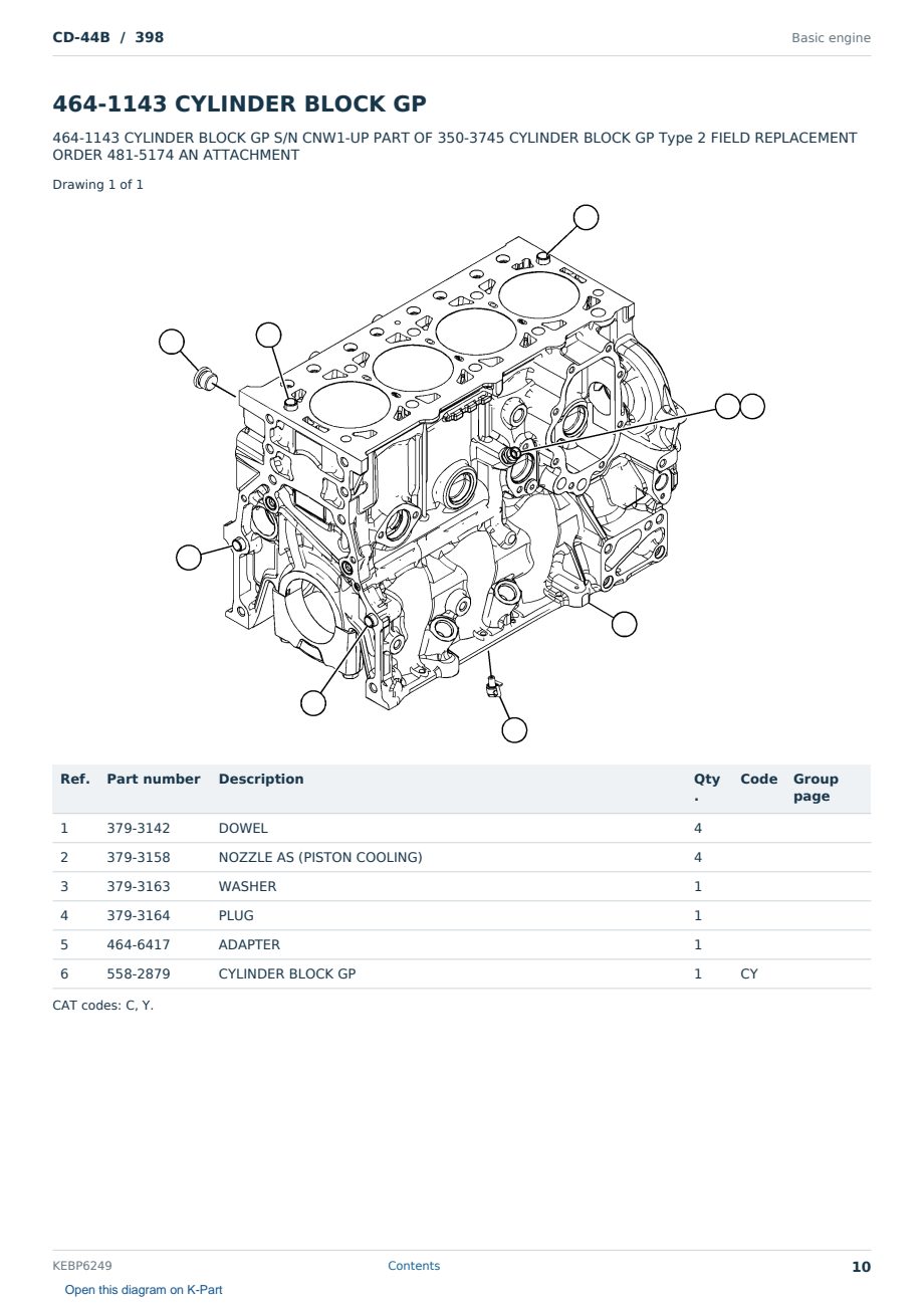 Caterpillar CD-44B S/N 398 Partsbook KEBP6249 (English) - sample page 10 of 10 Caterpillar CD-44B S/N 398 Partsbook KEBP6249 (English) - sample page 10 of 10