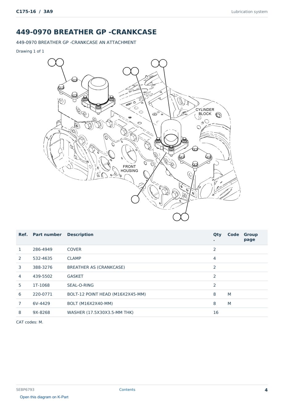Caterpillar C175-16 S/N 3A9 Partsbook SEBP6793 (English) - sample page 4 of 10 Caterpillar C175-16 S/N 3A9 Partsbook SEBP6793 (English) - sample page 4 of 10