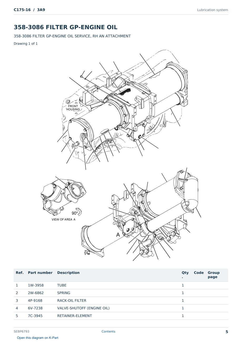 Caterpillar C175-16 S/N 3A9 Partsbook SEBP6793 (English) - sample page 5 of 10 Caterpillar C175-16 S/N 3A9 Partsbook SEBP6793 (English) - sample page 5 of 10