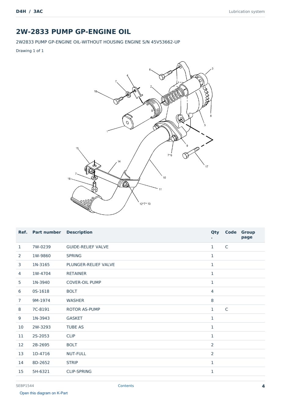 Caterpillar D4H S/N 3AC Partsbook SEBP1544 (English) - sample page 4 of 10 Caterpillar D4H S/N 3AC Partsbook SEBP1544 (English) - sample page 4 of 10